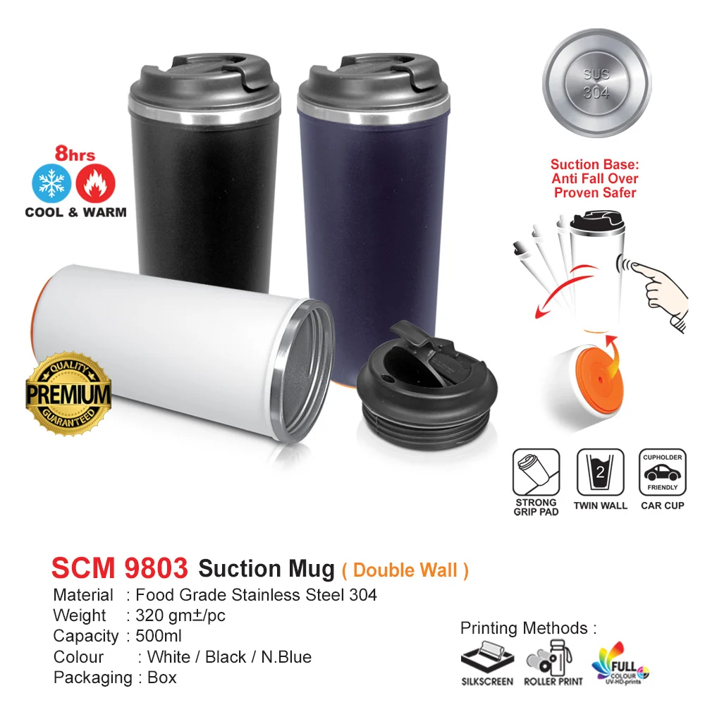 Stainless Steel Suction Mug 500ml (SCM9803)
