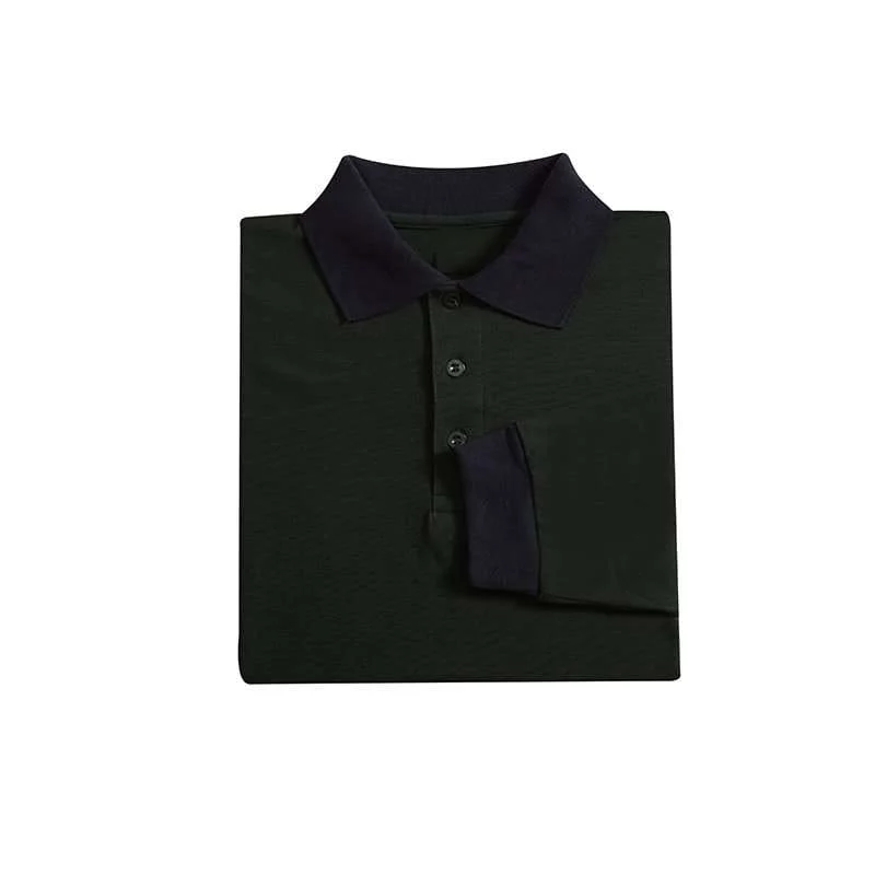 Long Sleeve Single Jersey Polo - 175gsm TC (SJ03) - Image 2