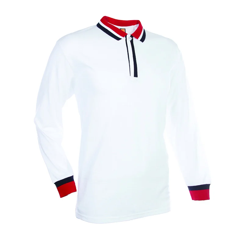 Long Sleeve Single Jersey Polo - 175gsm TC (SJ05) - Image 2