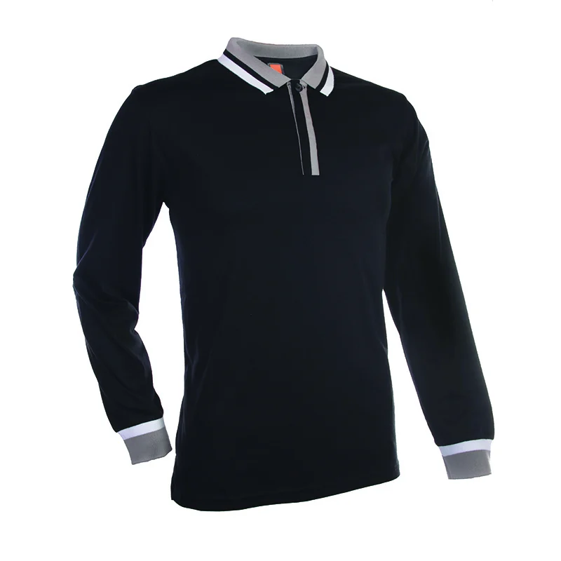 Long Sleeve Single Jersey Polo - 175gsm TC (SJ05) - Image 5