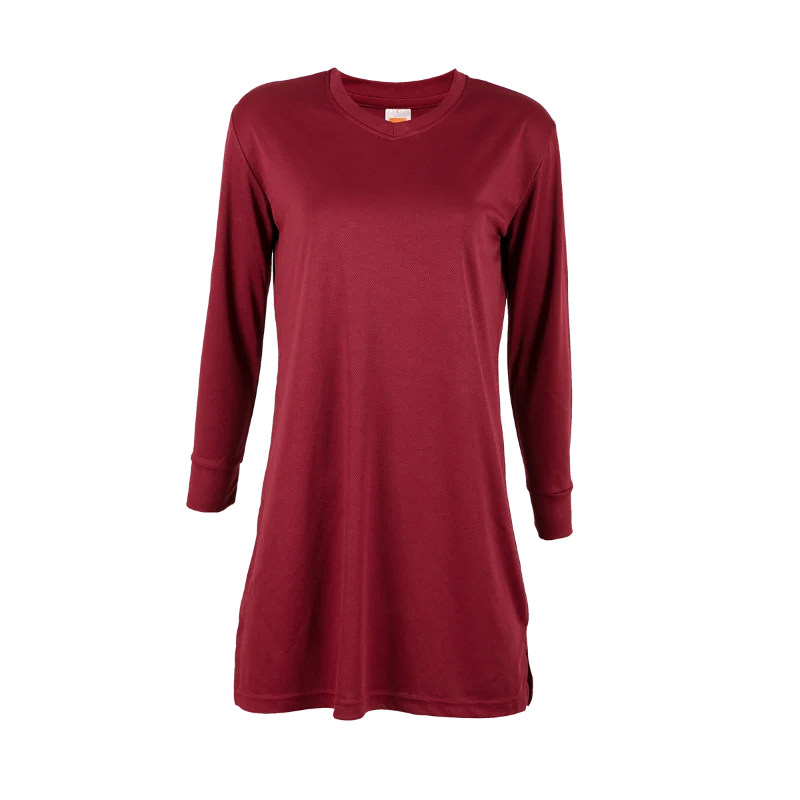V-Neck Long Sleeve Muslimah T-shirt - 160gsm Eyelet (SK05) - Image 25