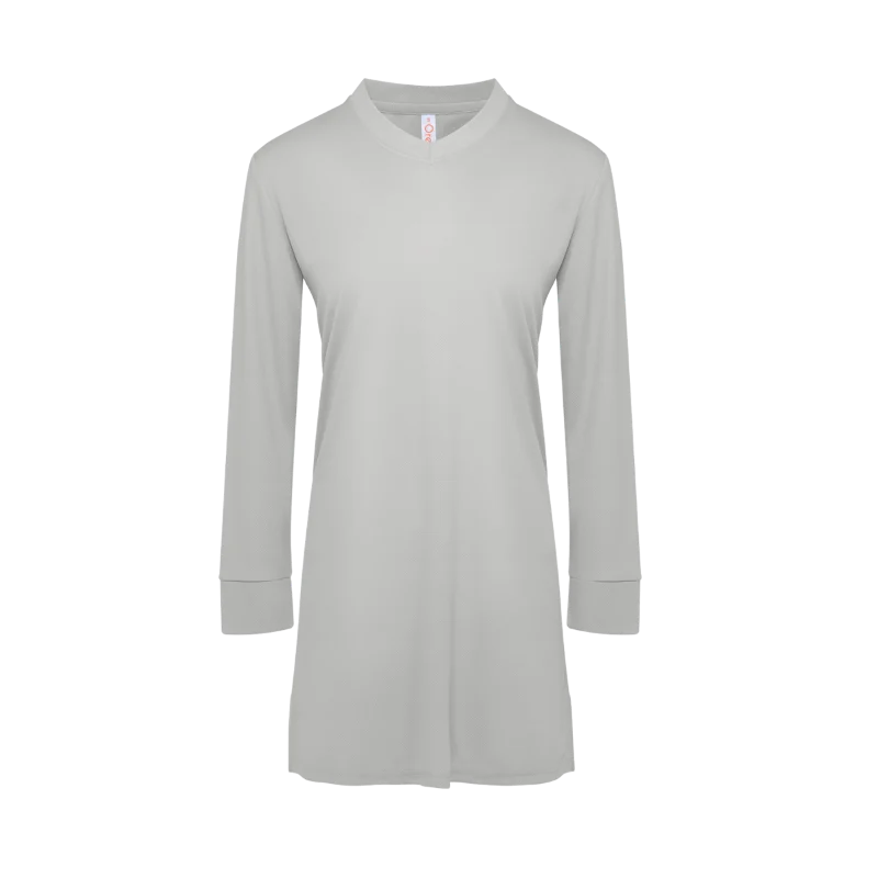 V-Neck Long Sleeve Muslimah T-shirt - 160gsm Eyelet (SK05) - Image 8
