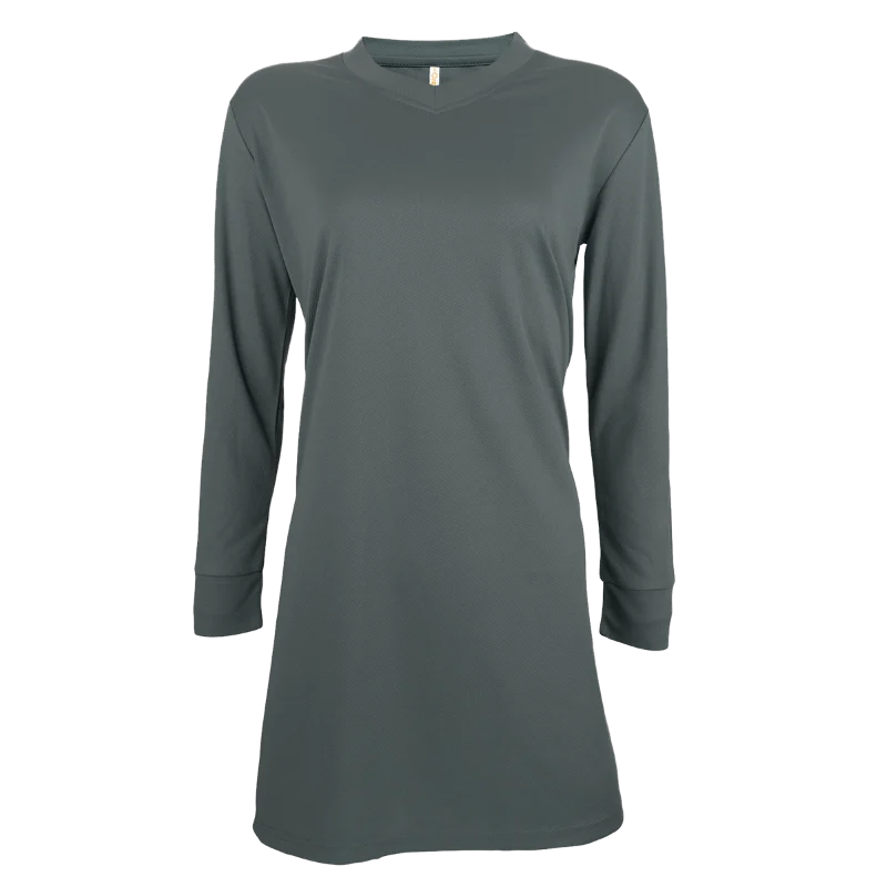 V-Neck Long Sleeve Muslimah T-shirt - 160gsm Eyelet (SK05) - Image 19