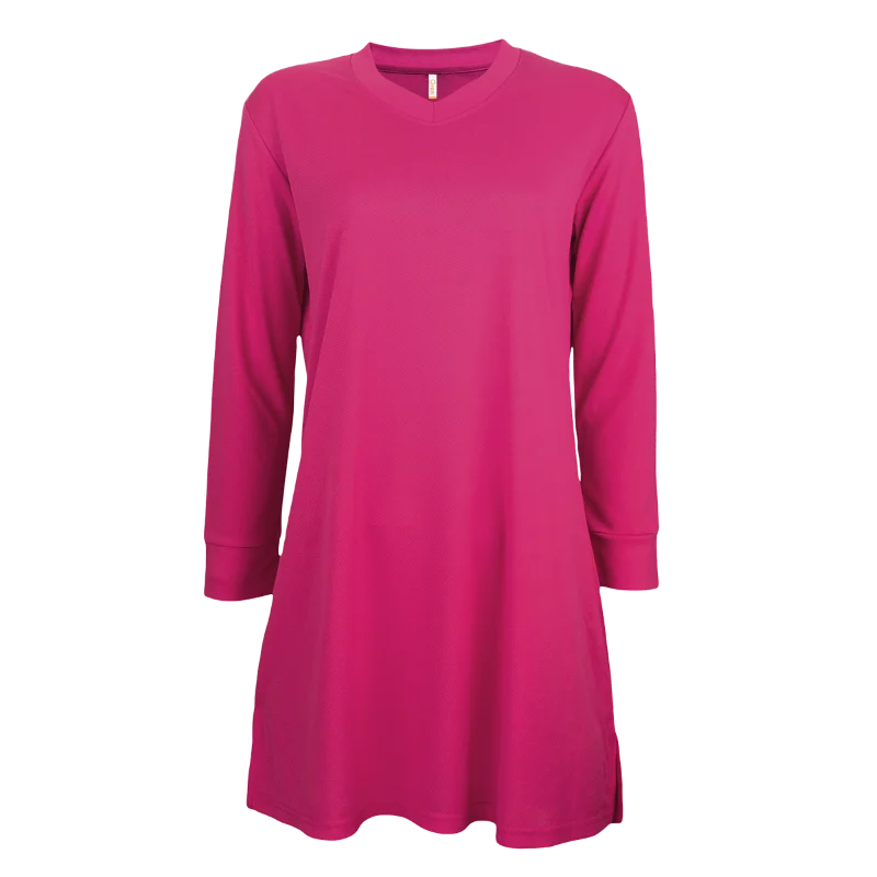 V-Neck Long Sleeve Muslimah T-shirt - 160gsm Eyelet (SK05) - Image 17