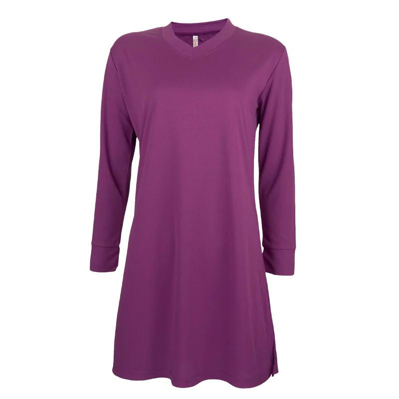 V-Neck Long Sleeve Muslimah T-shirt - 160gsm Eyelet (SK05) - Image 15