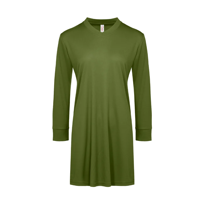 V-Neck Long Sleeve Muslimah T-shirt - 160gsm Eyelet (SK05) - Image 4