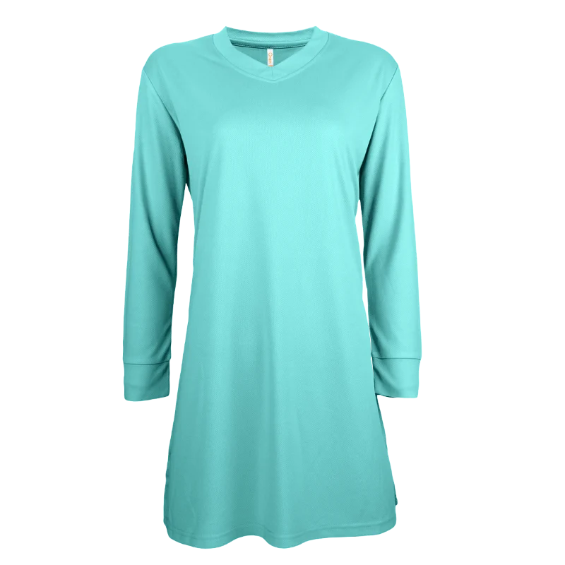 V-Neck Long Sleeve Muslimah T-shirt - 160gsm Eyelet (SK05) - Image 11