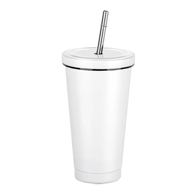 Stainless Steel Thermo Mug with Straw 500ml (TM692) - Image 2
