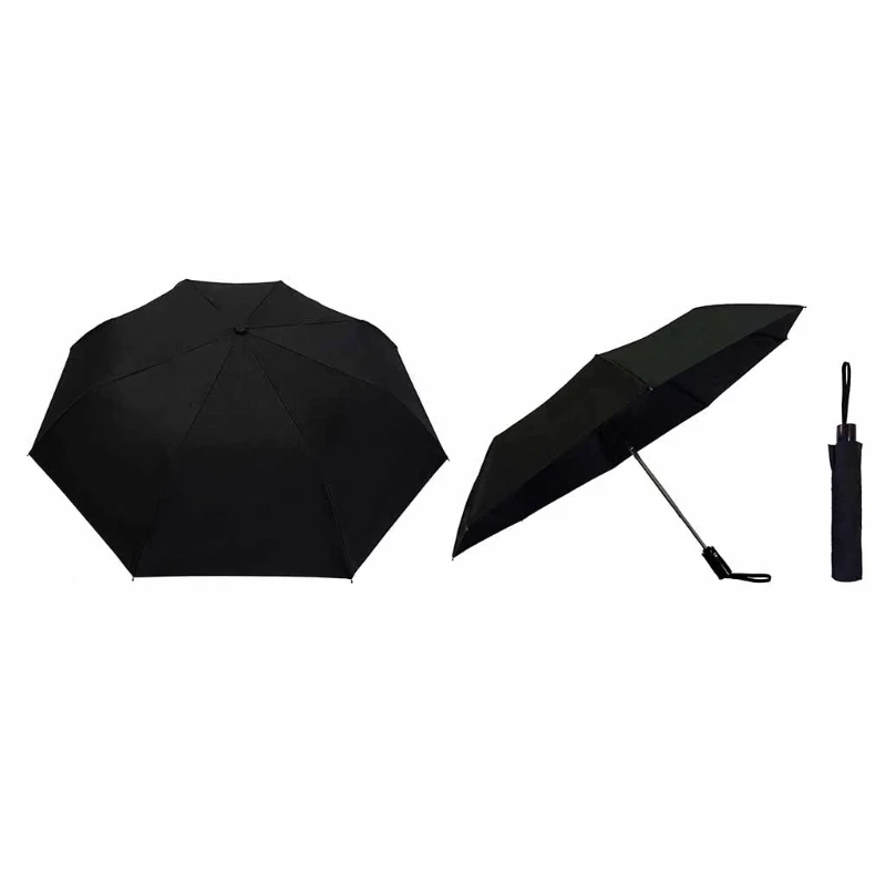 21" Black Coated Foldable Umbrella - Image 3