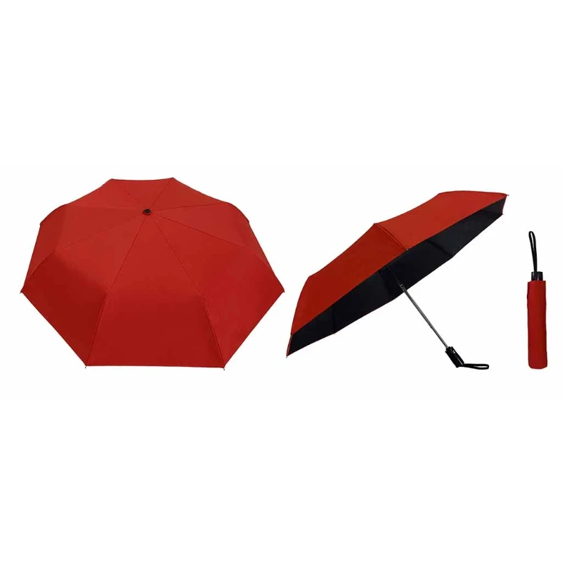 21" Black Coated Foldable Umbrella - Image 2