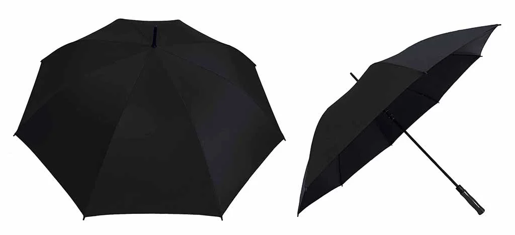 30" Black Coated Golf Umbrella (Full Fiber) - Image 4