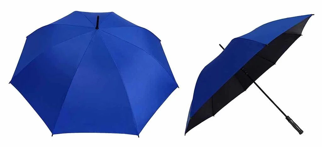 30" Black Coated Golf Umbrella (Full Fiber) - Image 3