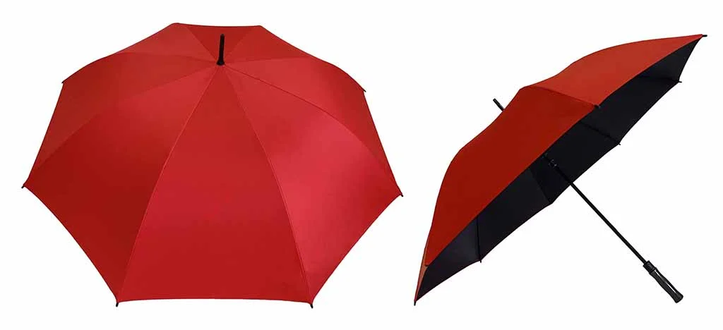 30" Black Coated Golf Umbrella (Full Fiber) - Image 2