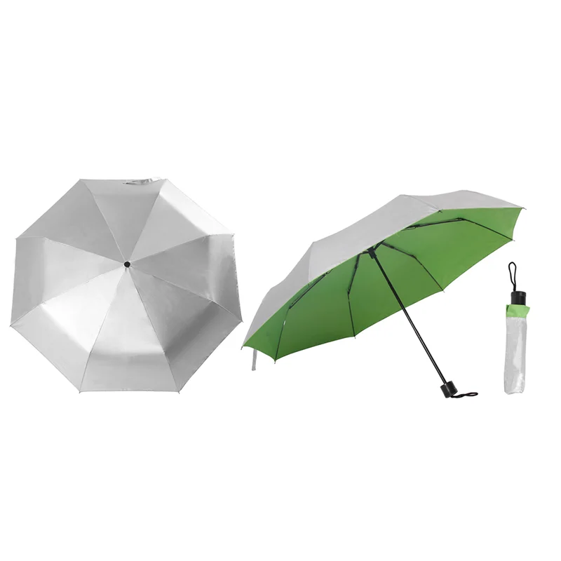 21" Mini 3 Fold Umbrella (Silver Coated) - Image 2