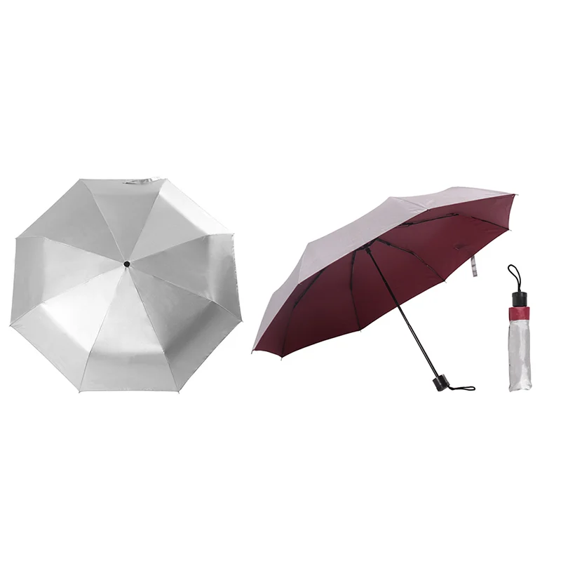 21" Mini 3 Fold Umbrella (Silver Coated) - Image 3