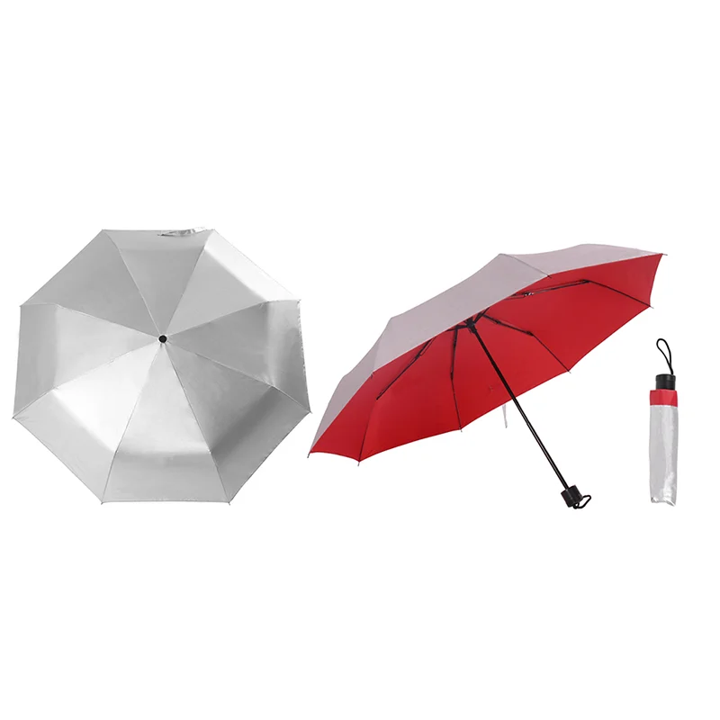 21" Mini 3 Fold Umbrella (Silver Coated) - Image 4