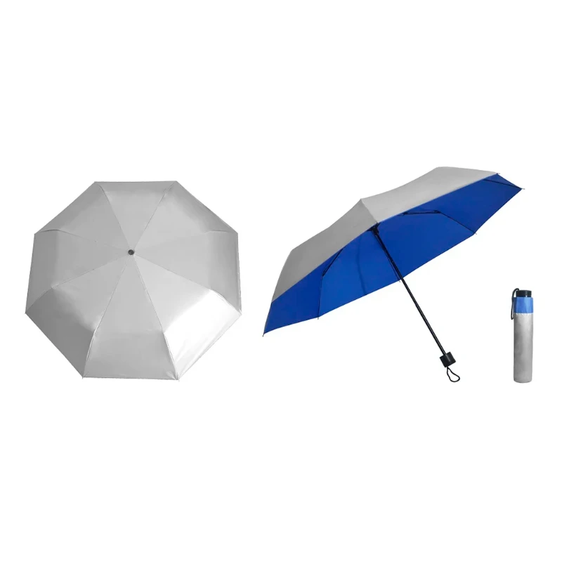 21" Mini 3 Fold Umbrella (Silver Coated) - Image 5