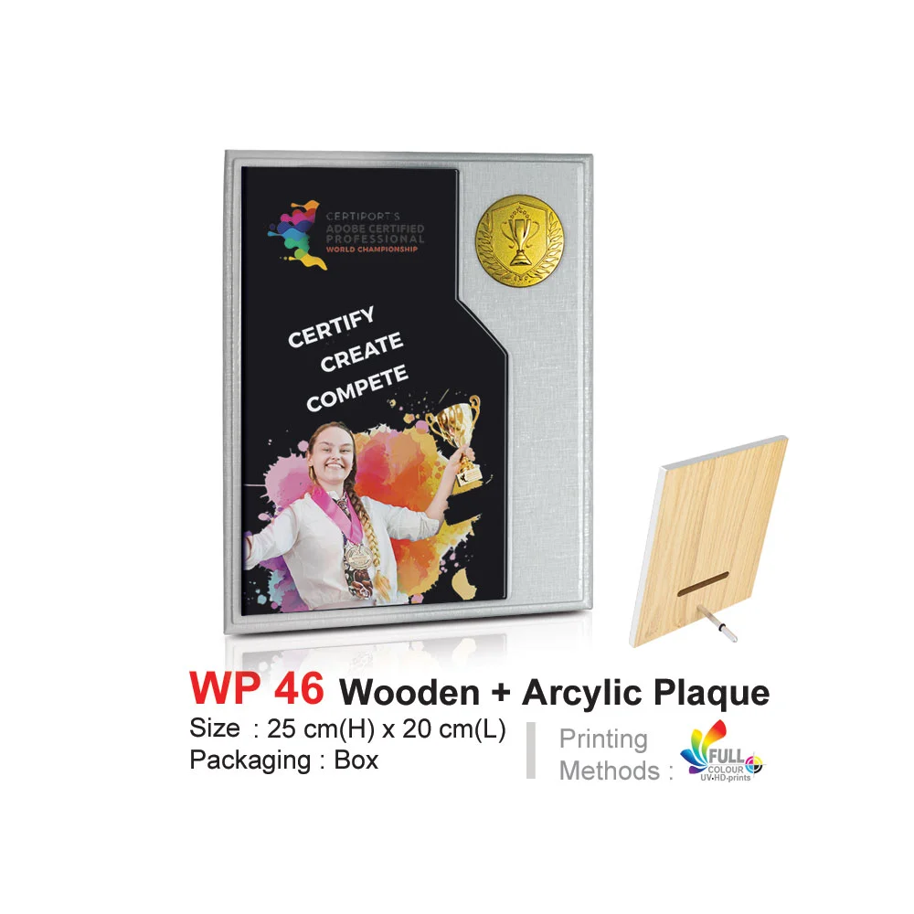 Wooden+ Acrylic Plaque (WP46)